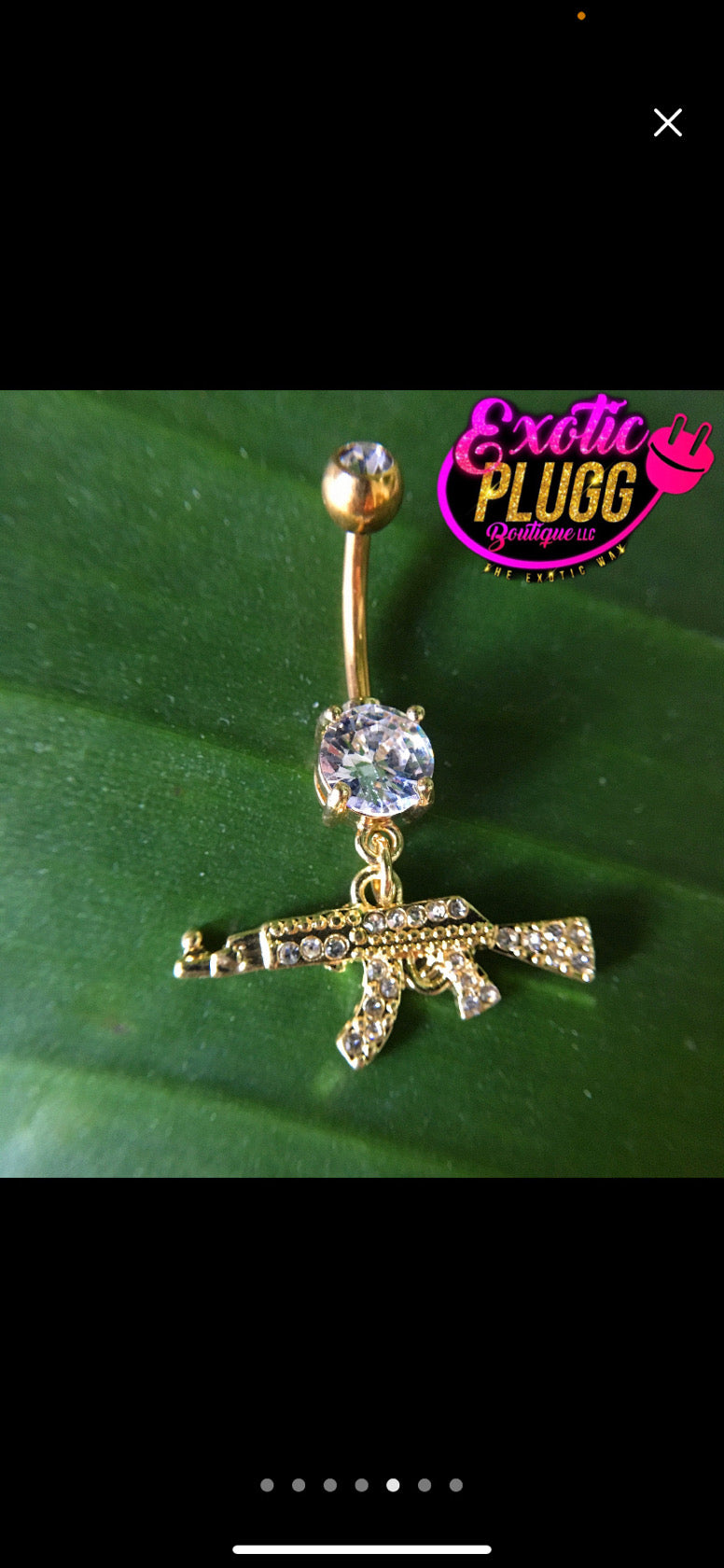 Gun belly button ring