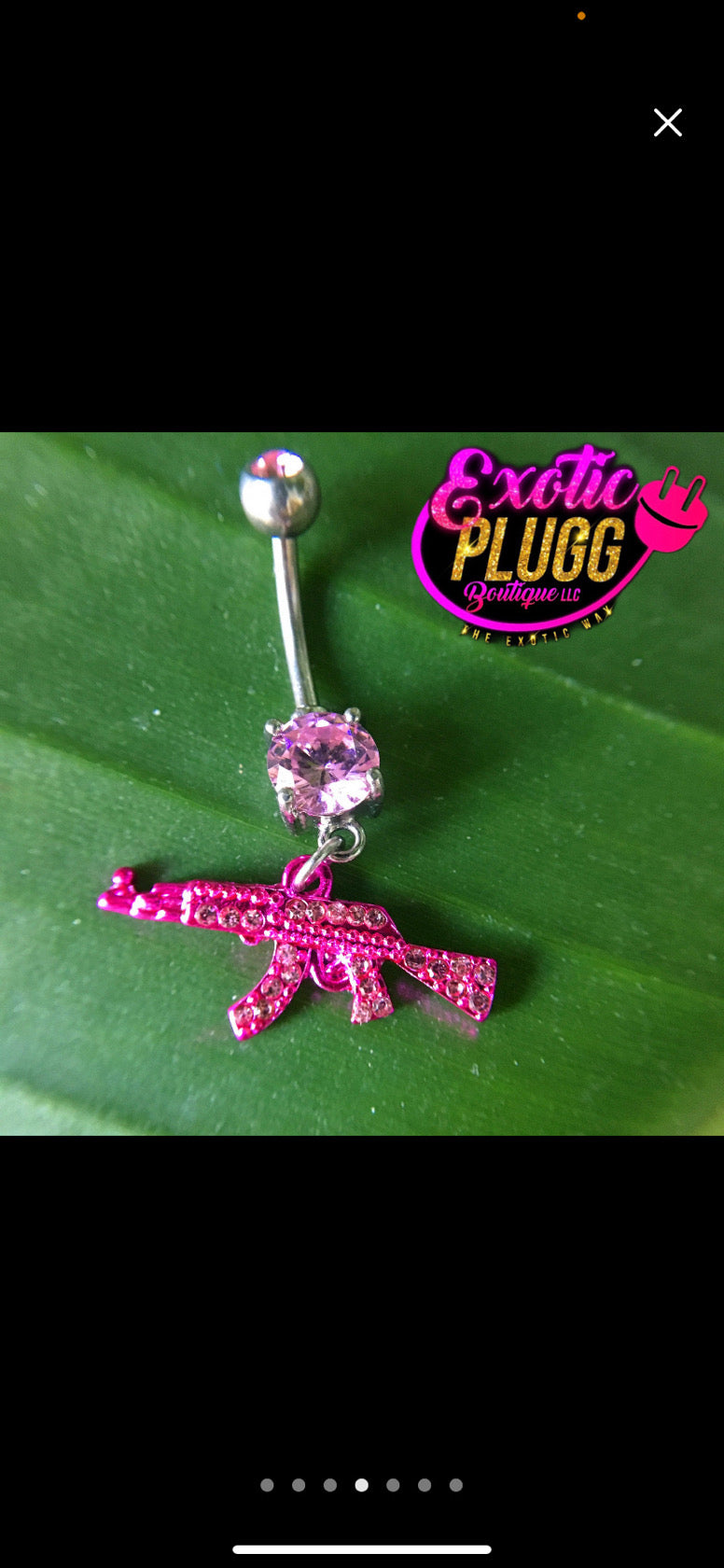 Gun belly button ring