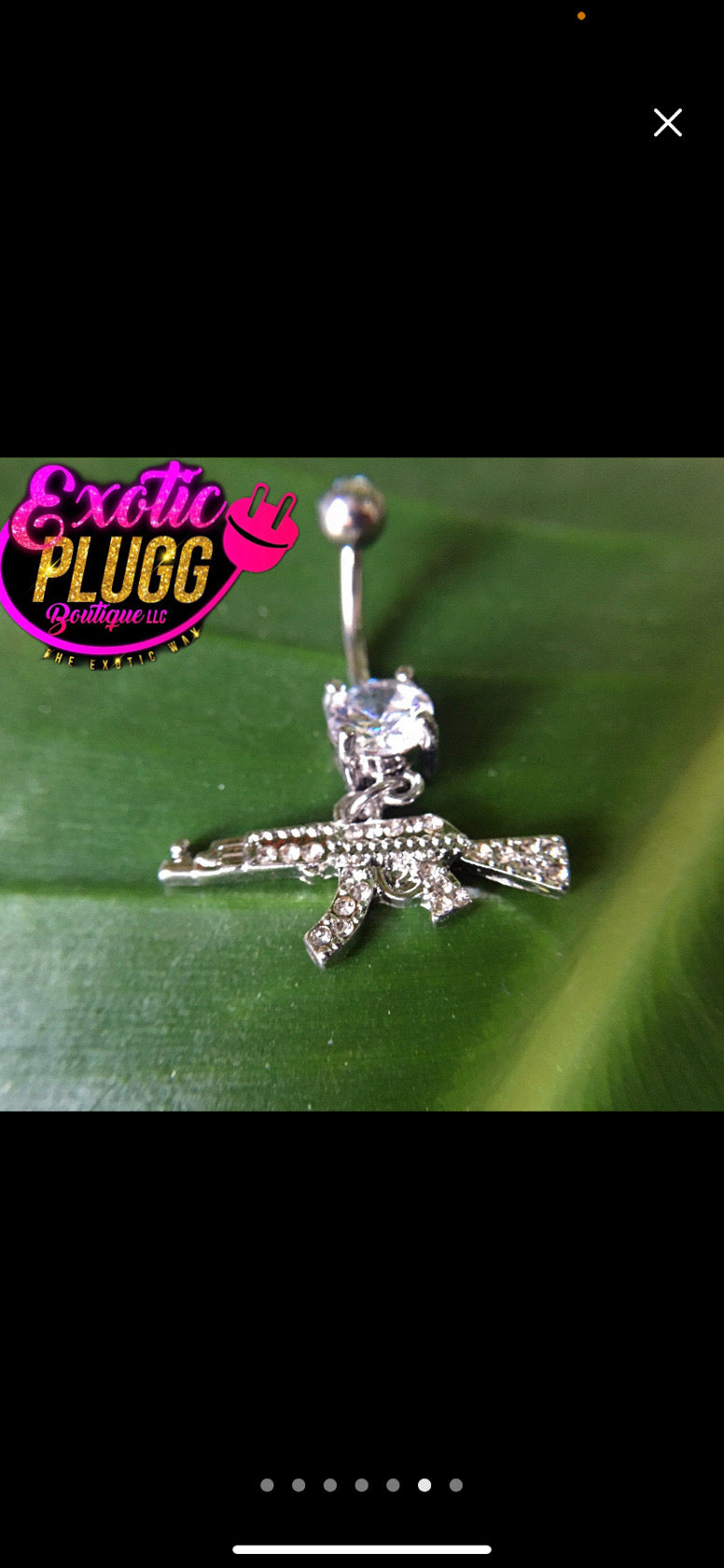 Gun belly button ring